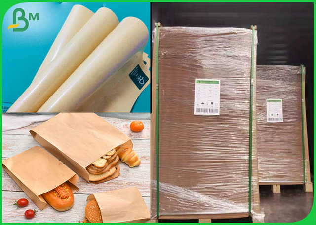 100% Greaseproof PE Laminated Brown Kraft Paper For Food Wrapping