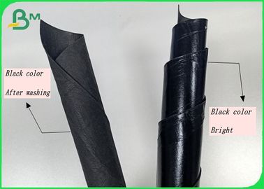 Chiều rộng 150cm × 110 yard Sợi 0,55mm Giấy màu đen có thể giặt được cho túi xách tay