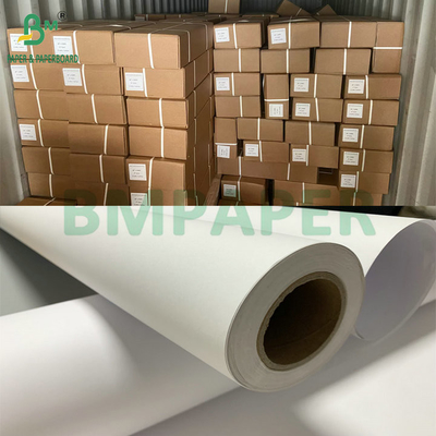Bảng giấy liên kết màu trắng không phủ 20lb CAD cho injet in ấn 36 &quot;x 300&quot; 3 cuộn mỗi hộp