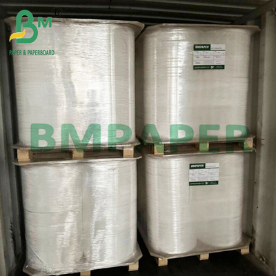 25mm x 1000m Cây hút bọc chất lượng thực phẩm Bảng giấy trắng với cuộn Jumbo 28g