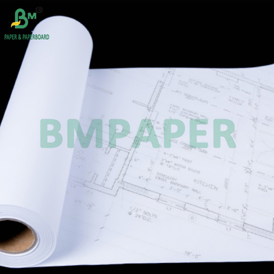 80GSM Plotter Bond giấy cuộn cho các bản vẽ kiến trúc 841mm x 50m 2' lõi