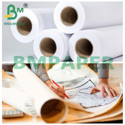Bảng giấy bón phác thảo màu trắng sáng cho in CAD 36 "x 150ft 20LB On 2" Core