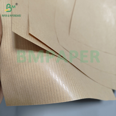 50gsm 60gsm One Side Glossy Brown Striped Kraft Paper For Making Hangbag