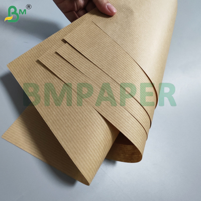 70gsm Striped Brown Kraft Paper For Gift Wrapping 762mm  x 300m Eco - friendly