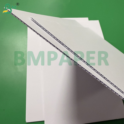 Cả hai mặt màu trắng không có lớp phủ E Flute Corrugated Board 140g + 100g + 140g